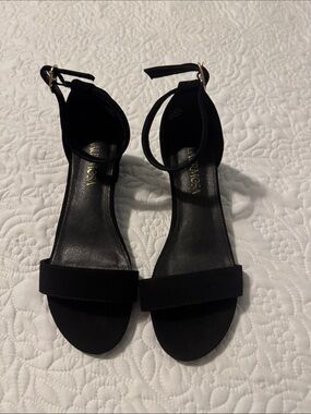 Girls' Black Ankle-Strap Dress Sandals by